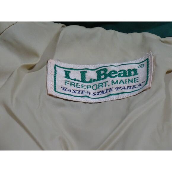 Vintage 80s/90s LL Bean Baxter State Parka - Forest Green Hooded Jacket M/L - Picture 5 of 8